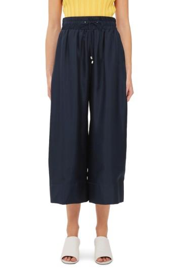 Women's Topshop Boutique Silk Crop Joggers Us (fits Like 0) X - Blue