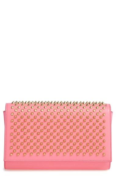 Christian Louboutin 'paloma' Spiked Calfskin Clutch -