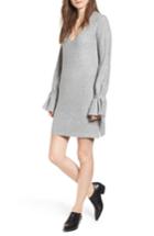 Women's Cupcakes And Cashmere Tie Sleeve Sweater Dress - Grey