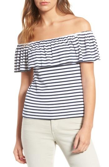 Women's Splendid Venice Stripe Off The Shoulder Top - White