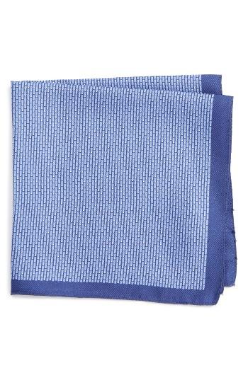 Men's Boss Geometric Pocket Square, Size - Blue