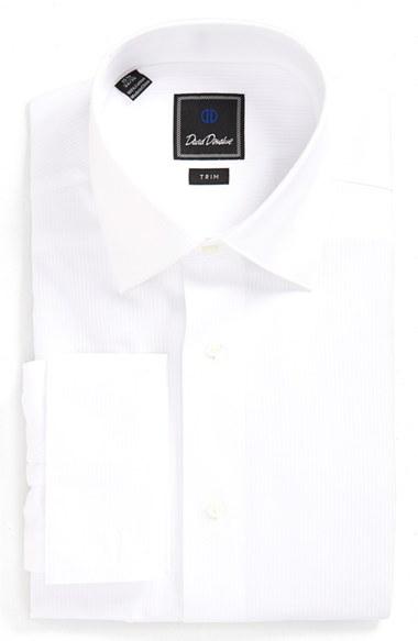 Men's David Donahue Trim Fit Solid Dress Shirt .5 32/33 - White