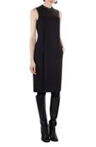 Women's Akris Punto Wool & Leather Shift Dress - Black