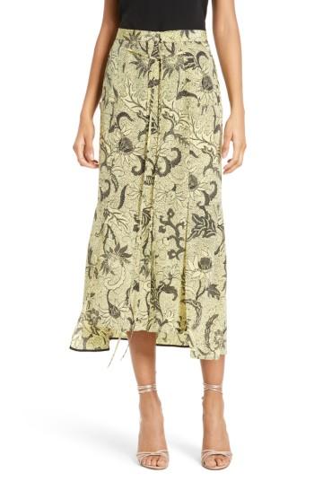 Women's Diane Von Furstenberg Silk Midi Skirt - Yellow