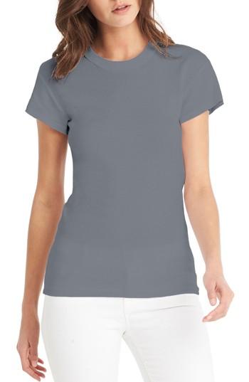 Women's Michael Stars Basic Band Crew Tee, Size - Grey