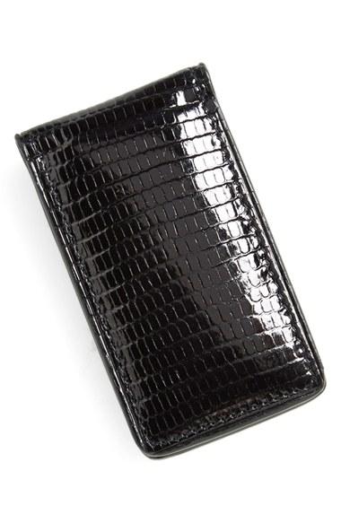 Men's Boconi Lizard Magnetic Money Clip - Black