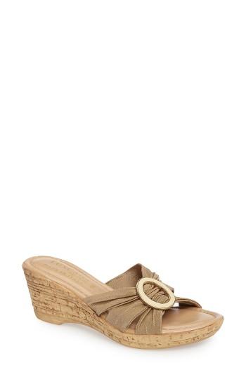 Women's Tuscany By Easy Street Conca Wedge Slide .5 M - Beige