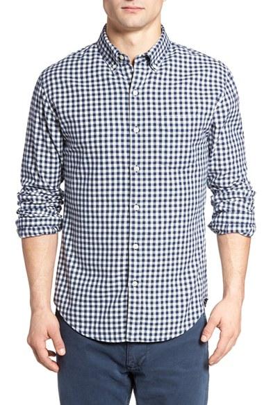Men's Bonobos Slim Fit Check Sport Shirt - Blue
