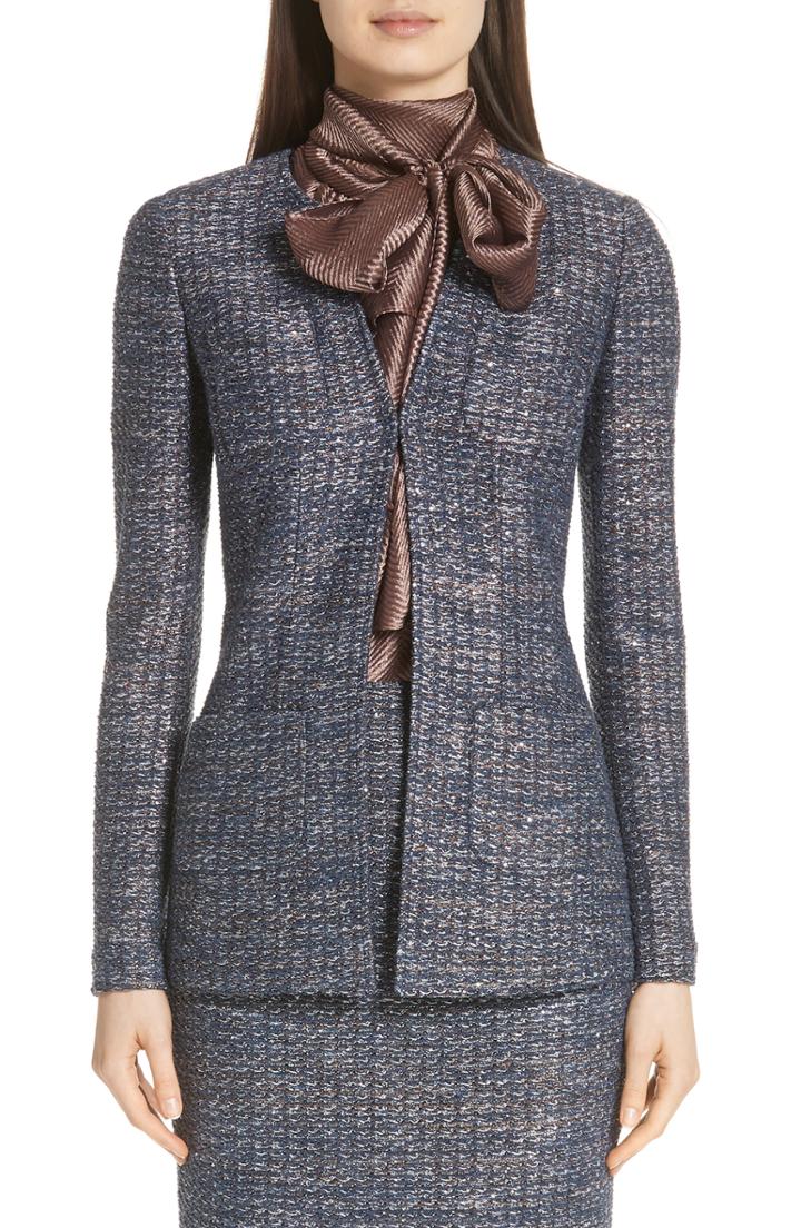 Women's Iro Metallic Tweed Jacket Us / 42 Fr - Grey