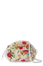 Gucci Quilted Floral Print Dome Crossbody Bag - White