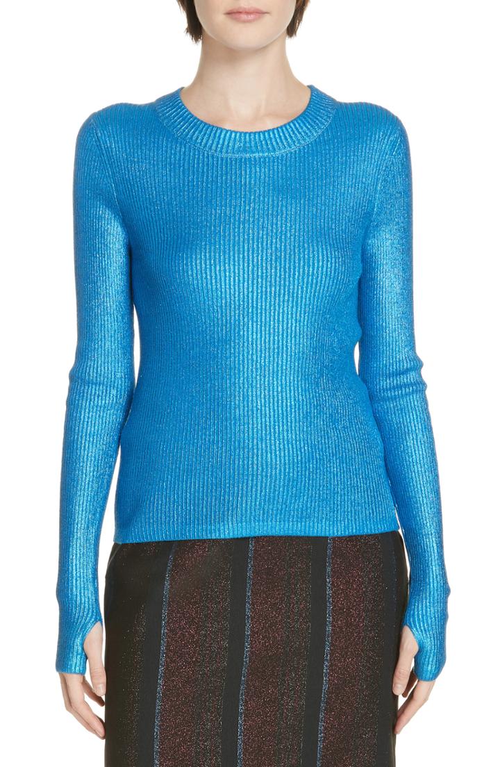 Women's Hugo Sutala Shimmer Knit Sweater - Blue