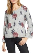 Women's Lucky Brand Floral Pullover - Grey