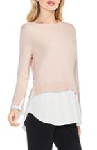 Women's Vince Camuto Layered Look Sweater, Size - Pink