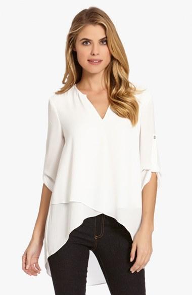 Women's Karen Kane Asymmetrical Wrap Hem Top - White