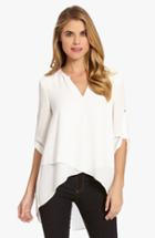 Women's Karen Kane Asymmetrical Wrap Hem Top - White