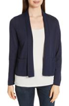 Women's Eileen Fisher Shawl Open Cardigan, Size - Blue