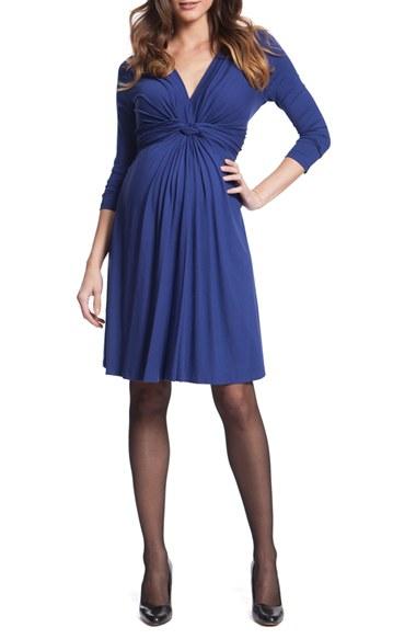 Women's Seraphine 'jolene' Front Knot Maternity Dress - Blue
