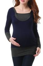 Women's Kimi And Kai Willow Hooded Maternity Top - Blue