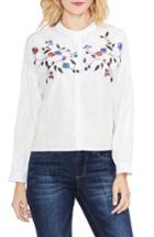 Women's Two By Vince Camuto Embroidered Poplin Blouse - White