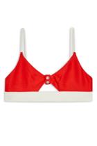 Women's Topshop Cutout Bikini Top Us (fits Like 0) - Red