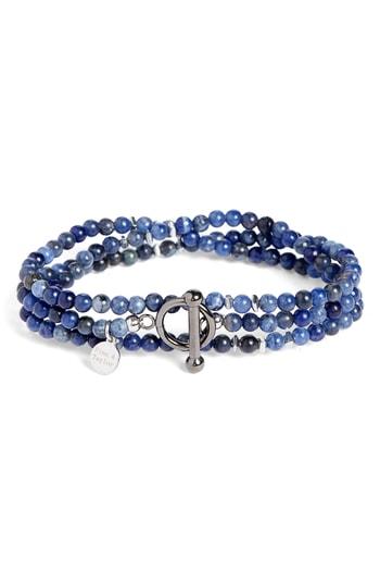Men's Finn & Taylor Lapis Lazuli Bead Wrap Bracelet