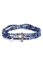 Men's Finn & Taylor Lapis Lazuli Bead Wrap Bracelet