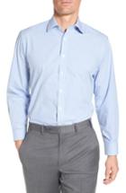 Men's Nordstrom Men's Shop Tech-smart Traditional Fit Stretch Check Dress Shirt 32/33 - Blue