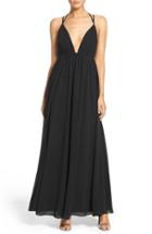 Women's Lulus Strappy Plunging V-neck Empire Gown