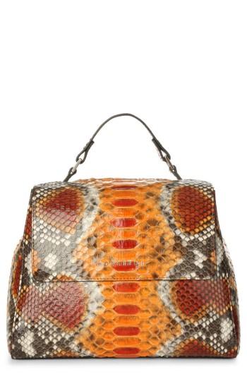 Orciani Naponos Genuine Python Convertible Crossbody Satchel -