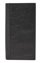 Men's Fossil Neel Leather Executive Wallet - Black