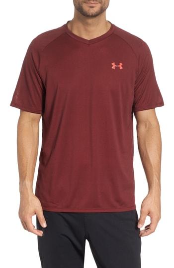 Men's Under Armour Loose Fit Tech Tee, Size - Burgundy