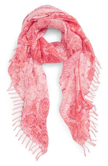 Women's Caslon Mixed Print Scarf, Size - Pink