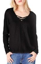 Women's Michael Stars Strappy V-neck Top, Size - Black