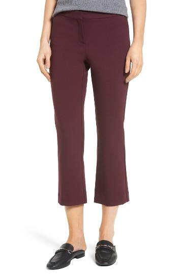 Petite Women's Halogen Kick Flare Knit Ankle Pants P - Burgundy