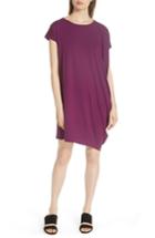 Women's Eileen Fisher Asymmetrical Jersey Shift Dress, Size - Purple
