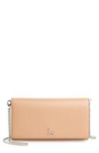 Women's Christian Louboutin Boudoir Calfskin Leather Wallet - Beige