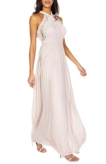 Women's Tfnc Dousha Pleated Halter Gown - Pink