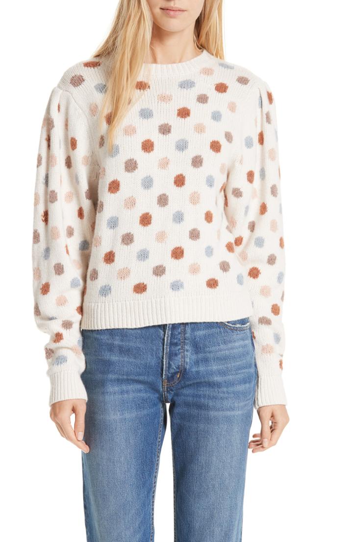 Women's La Vie Rebecca Taylor Jacquard Dot Pullover - Ivory