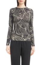 Women's Dries Van Noten Tattoo Print Fitted Knit Top - Black