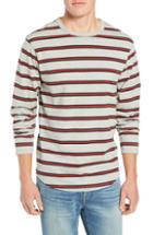 Men's Frame Stripe Classic Long Sleeve Crewneck T-shirt - Grey