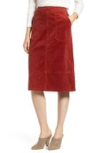 Women's Boden Patch Pocket Corduroy Midi Skirt - Orange