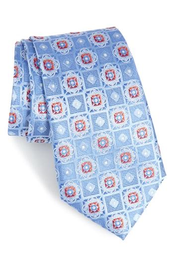 Men's Nordstrom Men's Shop Megan Medallion Silk Tie, Size - Blue
