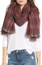 Women's Sole Society Checkered Scarf, Size - Red