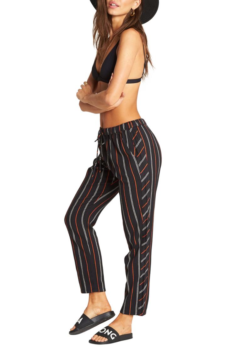 Women's Billabong So Pro Pinstripe Pants - Black
