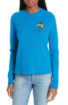 Women's Rag & Bone Storm Animal Wool Sweater, Size - Blue