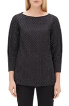 Women's Lafayette 148 New York Debonair Dashes Blouse - Black