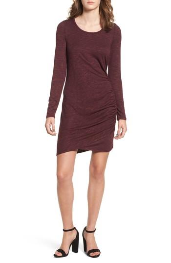 Women's Love, Fire Ruched Knit Dress - Burgundy