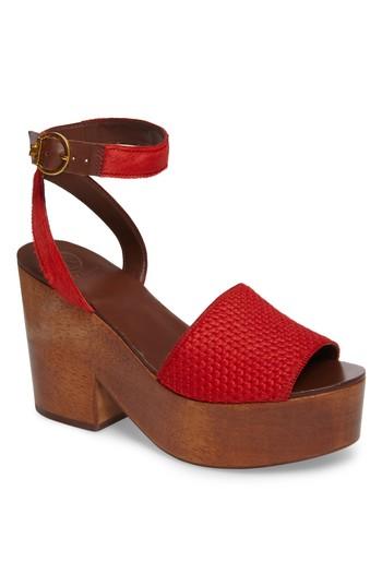 Women's Tory Burch Camilla Platform Sandal M - Red