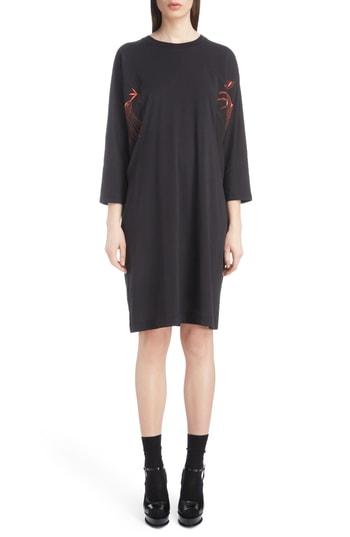 Women's Dries Van Noten Inset Dolman Sleeve Jersey Dress - Black