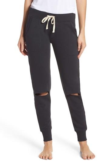 Women's Alternative Slashed Lounge Jogger Pants, Size - Black